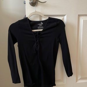 free people black tee